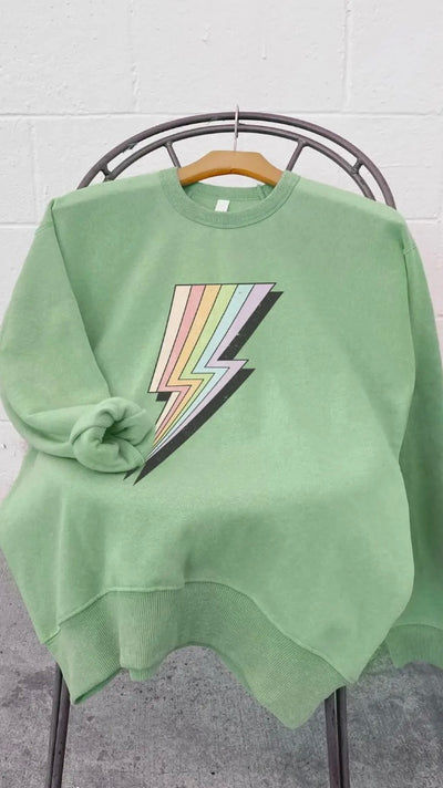 Rainbow Lightening Bolt Graphic Sweatshirts