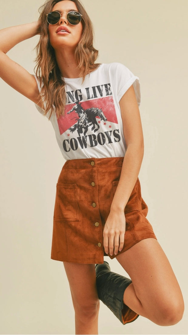 Long Live Cowboys Graphic Roll Up Sleeve Tee