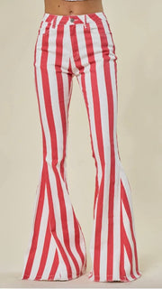 Striped Bellbottom Jeans