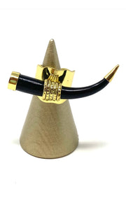 Black Ebony Wood Horn Ring