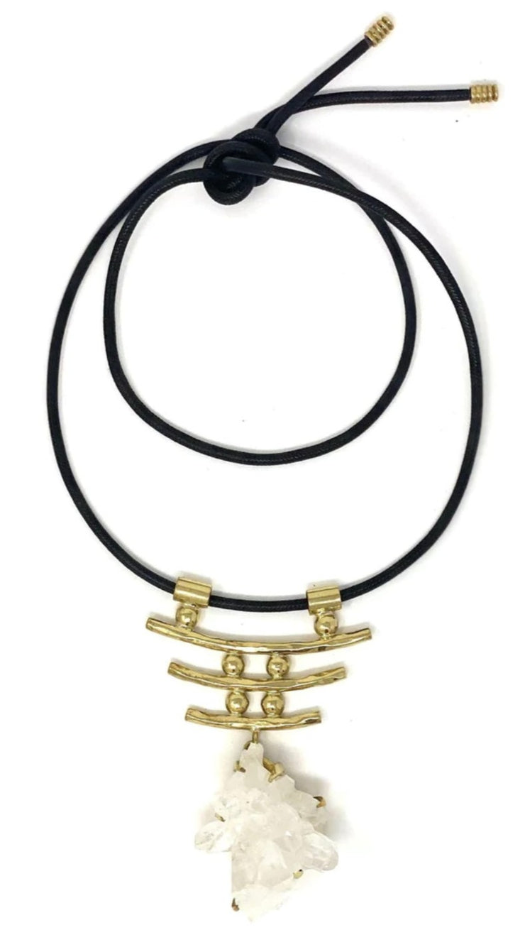 Quartz Korean Cord Necklace