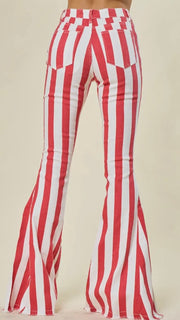 Striped Bellbottom Jeans