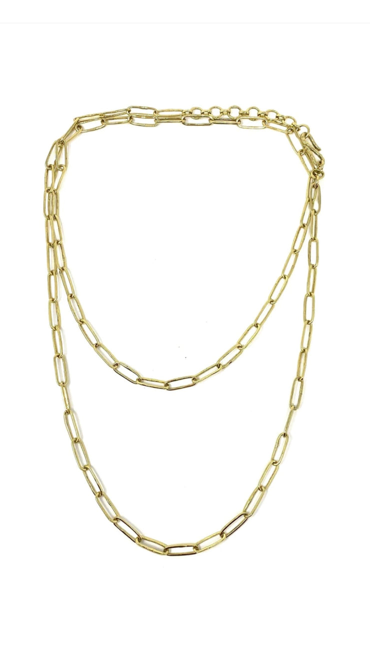 Handmade double brass chain