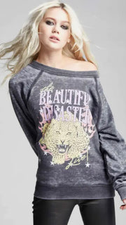 the Beautiful Disaster Ls Sweatshirt - Vintage Black