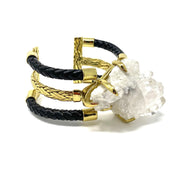 3 Cuff Bracelet - Black & Brass