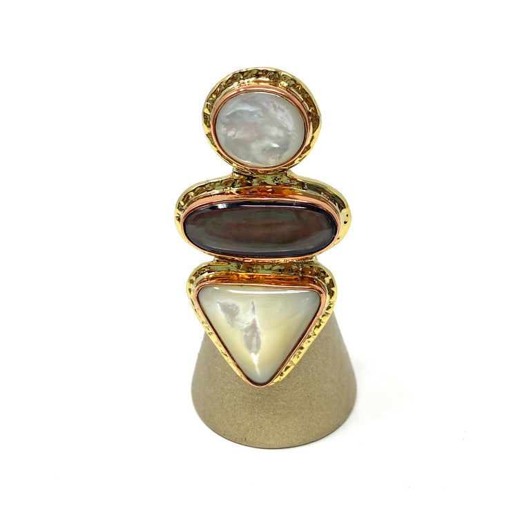 Triple Stone Ring - Mother of Pearl