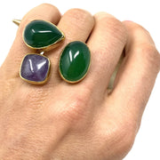 Cluster Ring - Green Agate